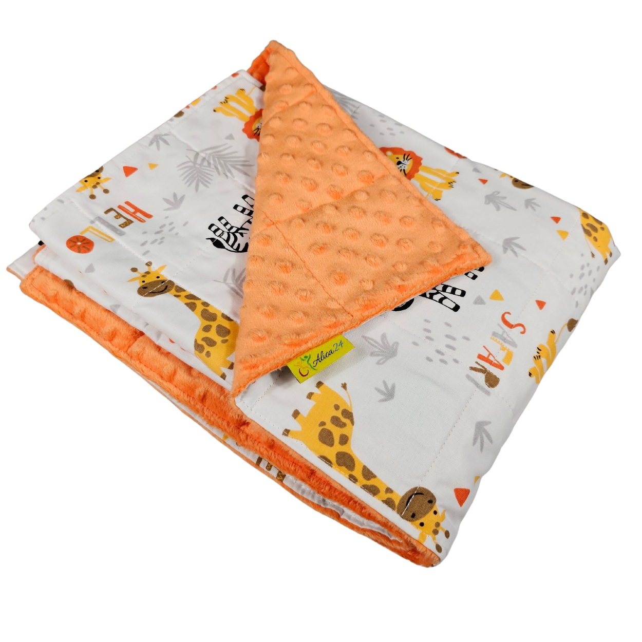 Gewichtsdecke - Baumwolle + Minky - Safari